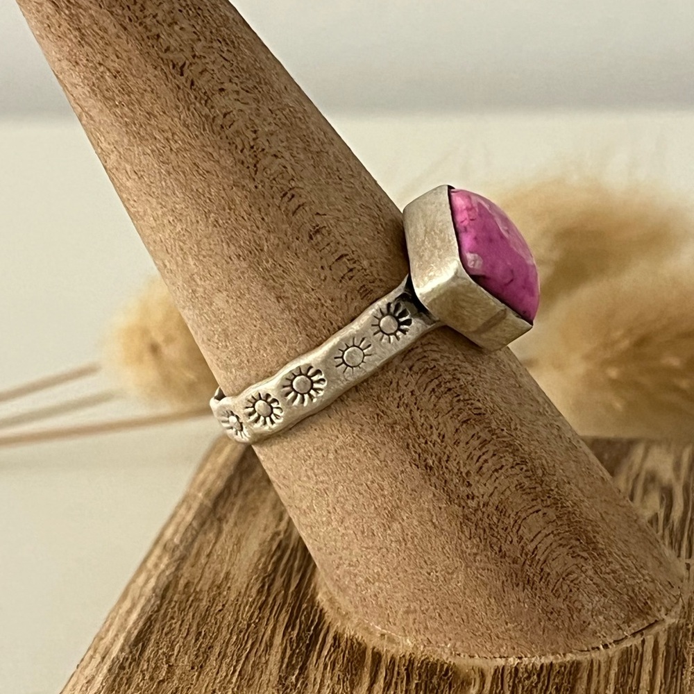 Solid 925 Sterling Silver Cotton Candy Gemstone R… - image 2